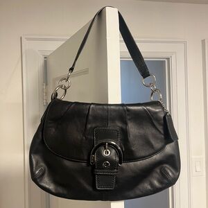 Vintage Coach Black Leather Shoulder Bag - Early 2000’s Y2K